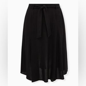 Torrid Size 3 Black Challis Self Tie Midi Skirt
